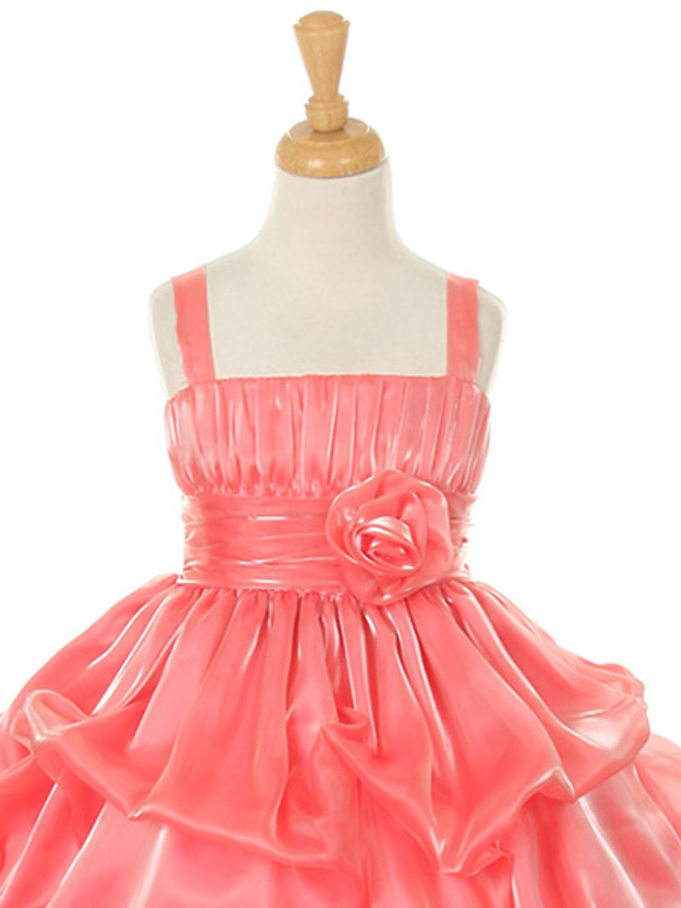 Fuchsia Satin Organza Pickup Dress w ...